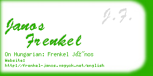 janos frenkel business card